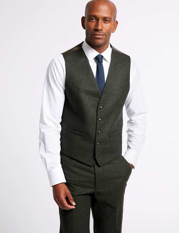 Dark Green Tailored Fit Tailored Waistcoat