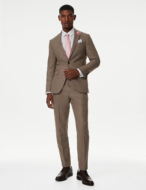 Tailored Fit Wool Rich Donegal Suit Jacket - OM
