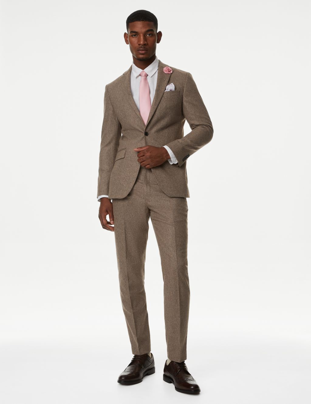 Tailored Fit Wool Rich Donegal Suit Jacket image 1