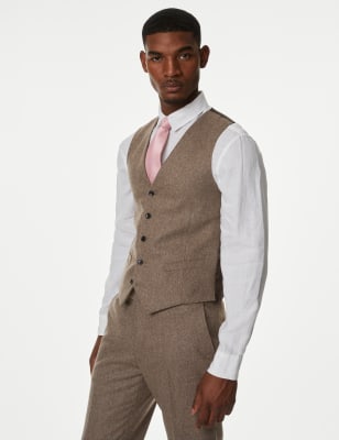 

Mens M&S Collection Wool Rich Donegal Waistcoat - Oatmeal, Oatmeal