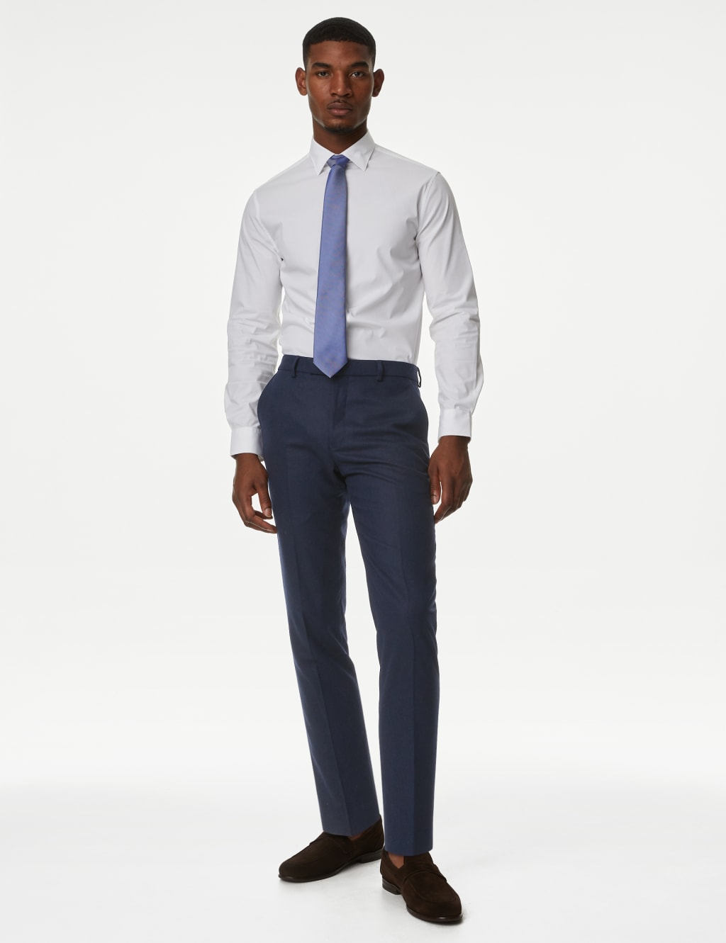 Tailored Fit Wool Rich Donegal Suit Trousers image 1