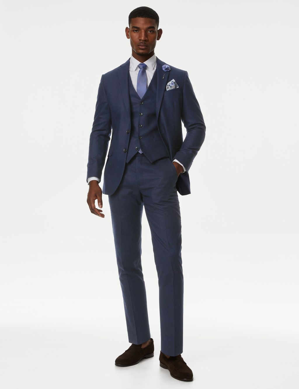 Tailored Fit Wool Rich Donegal Suit Trousers image 6