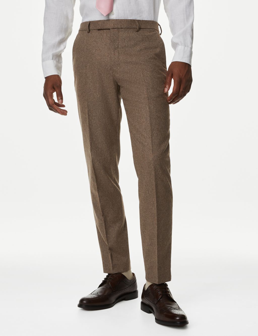 Tailored Fit Wool Rich Donegal Suit Trousers image 3