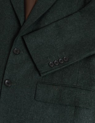 

Mens M&S Collection Auf Figur geschnittene Jacke mit hohem Anteil italienischer Wolle - Green, Green