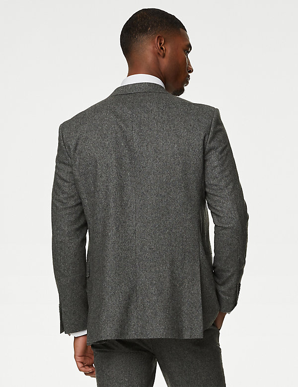 Tailored Fit Italian Wool Rich Suit Jacket - DK