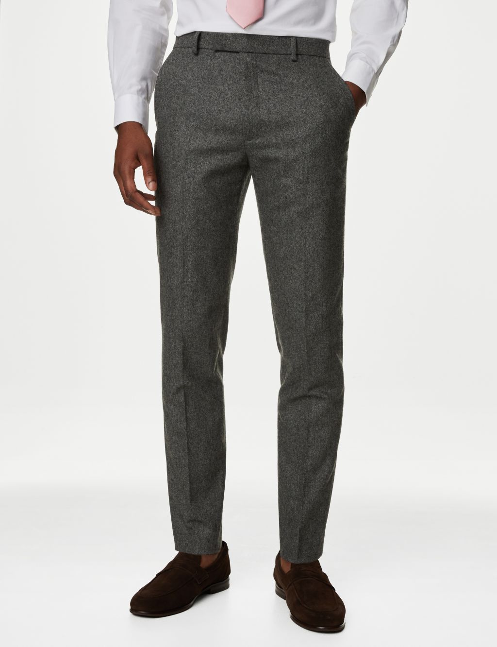 Tailored Fit Italian Wool Rich Suit Trousers image 3