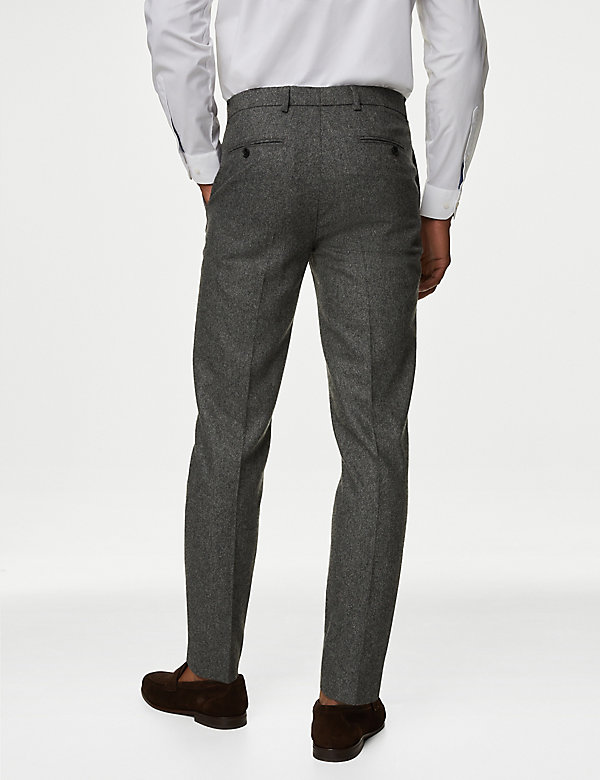 Tailored Fit Italian Wool Rich Suit Trousers - DK