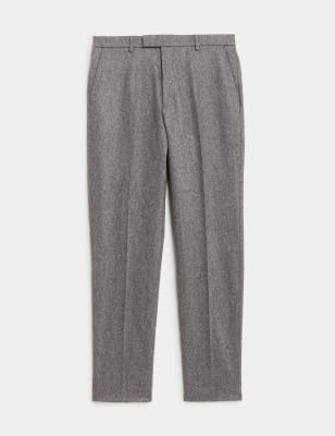 Tailored Fit Italian Wool Rich Suit Trousers