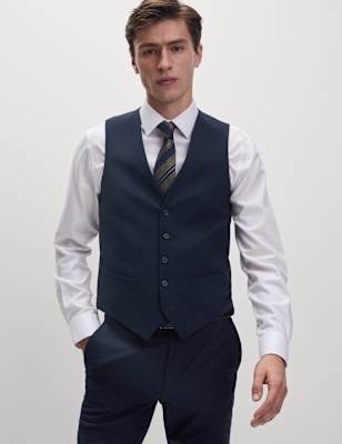 M&S Men's Waistcoat - 44REG - Navy, Navy,Black,Charcoal,Dark Indigo,Sky Blue,Light Grey