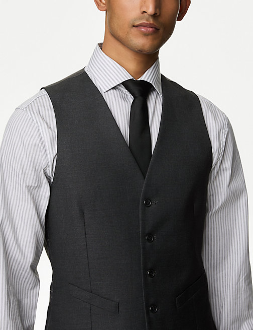 Marks And Spencer Mens M&S Collection Waistcoat - Charcoal, Charcoal