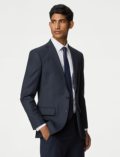 Marks And Spencer Mens M&S Collection Slim Fit Stretch Jacket - Navy