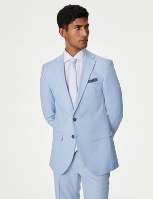 

M&S Collection Chaqueta de traje ajustada elásticaMens - Sky Blue, Sky Blue