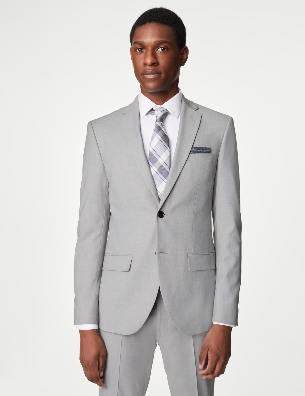 Harry Brown Wedding wool mix slim fit suit jacket in light gray