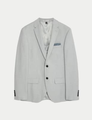 

M&S Collection Chaqueta de traje elástica de corte ajustadoMens - Light Grey, Light Grey