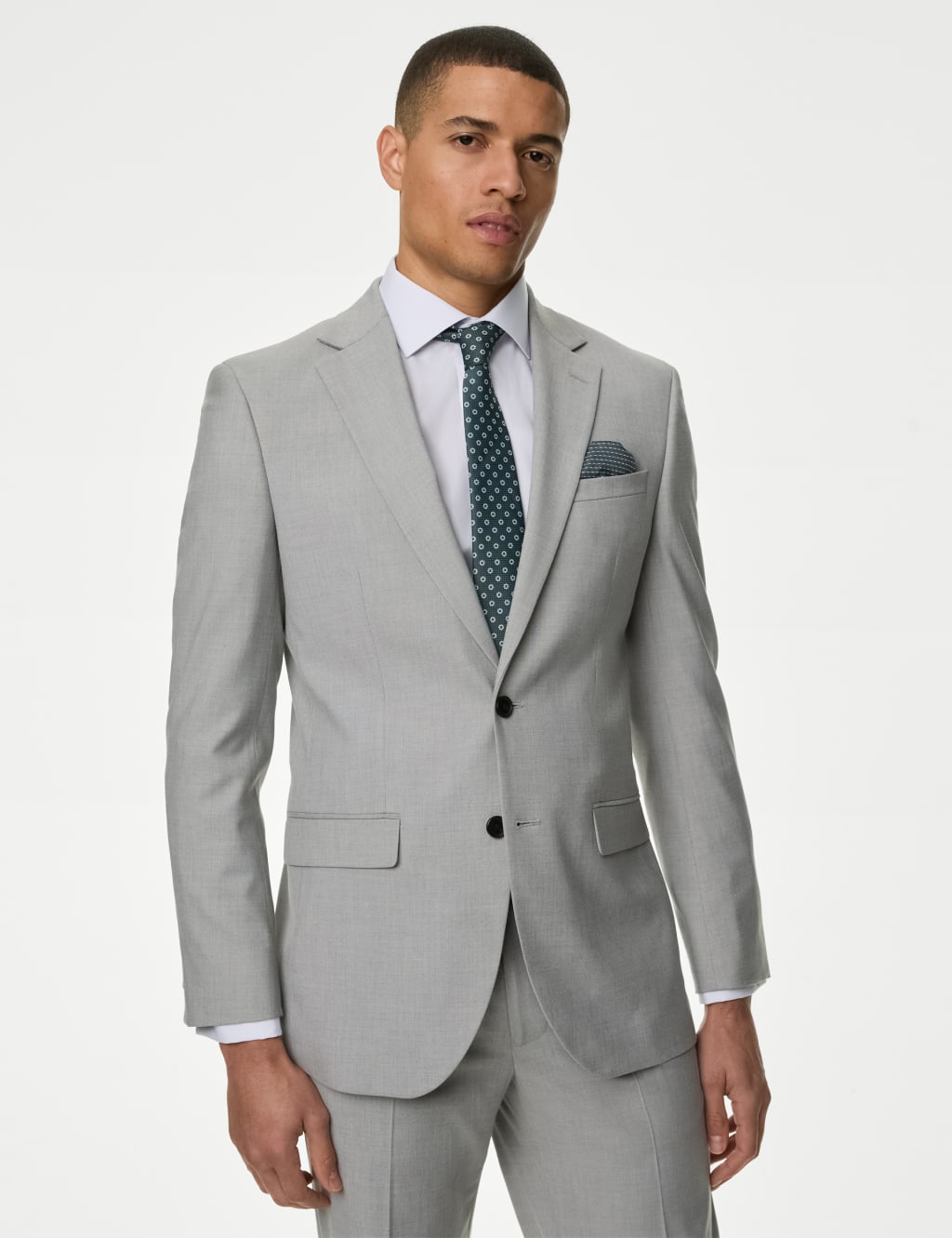Grey blazer and white shirt sales