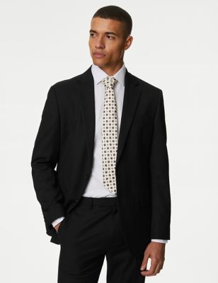 M&S Mens Regular Fit Stretch Suit Jacket - 40LNG - Black, Black,Navy,Charcoal,Dark Indigo,Light Grey
