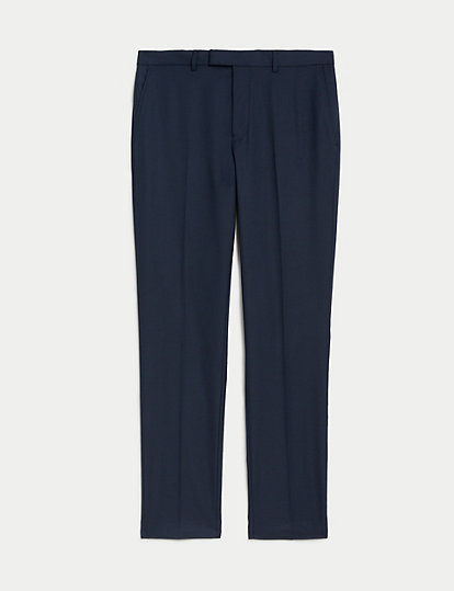 M&S Collection Slim Fit Stretch Suit Trousers - 32Reg - Navy, Navy