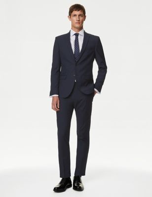 Mens M&S Collection Skinny Fit Stretch Trousers - Navy