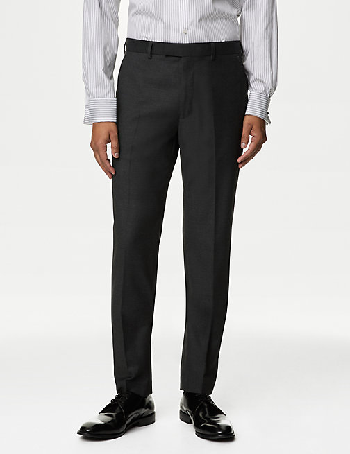 Marks And Spencer Mens M&S Collection Skinny Fit Stretch Trousers - Charcoal, Charcoal