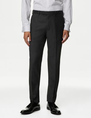M&S Mens Skinny Fit Stretch Suit Trousers - 28REG - Charcoal, Charcoal,Black,Navy,Dark Indigo,Light 