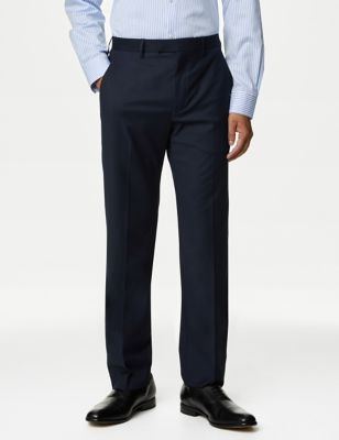 Men's Black Relaxed Fit Stretch Dress Pant