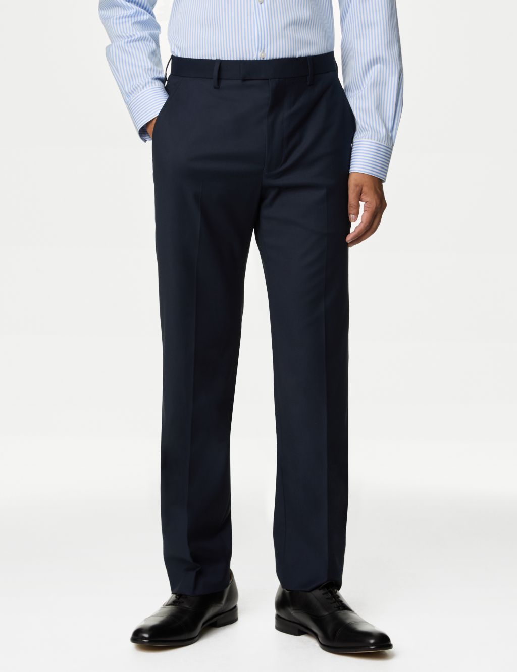 Buy CLITHS Navy Blue Formal Pants for Men Slim Fit/Flat Front