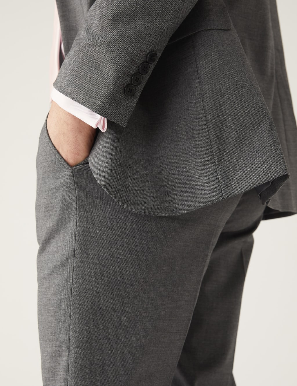 Slim Fit Sharkskin Suit Jacket with Stretch image 5