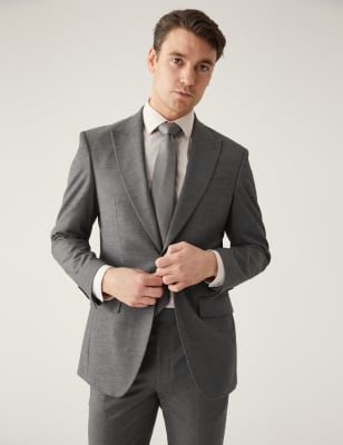 Regular Fit Sharkskin Suit Jacket