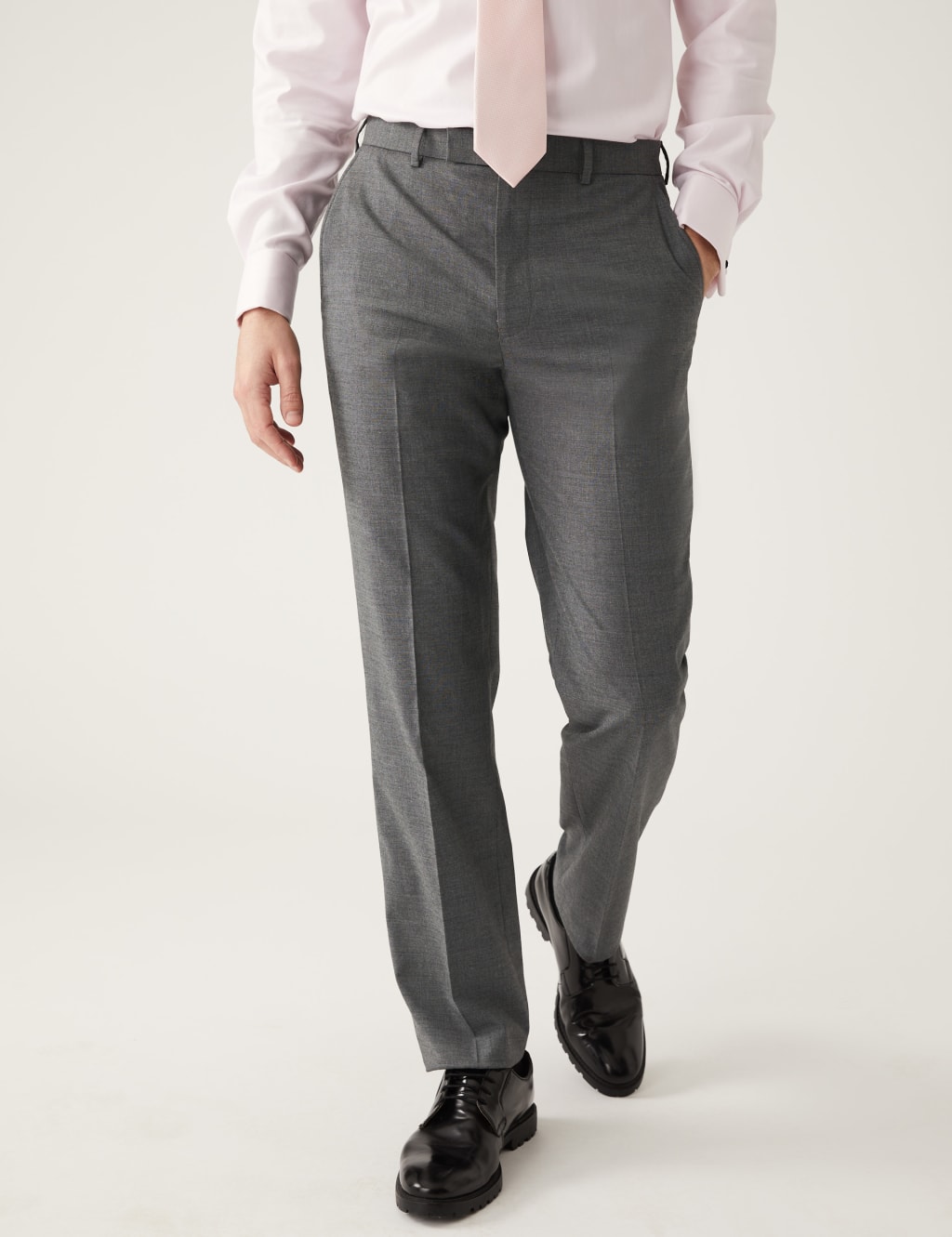 Slim Fit Sharkskin Stretch Suit Trousers image 3