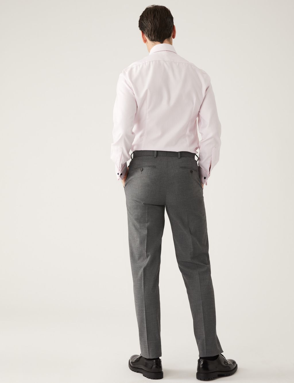 Slim Fit Sharkskin Stretch Suit Trousers image 5