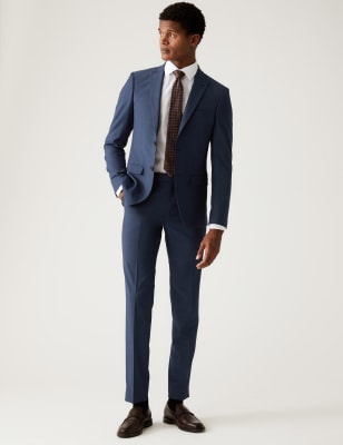 

Mens M&S Collection Skinny Fit Stretch Suit Trousers - Indigo, Indigo