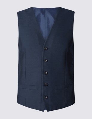 Indigo Slim Fit Waistcoat | M&S Collection | M&S