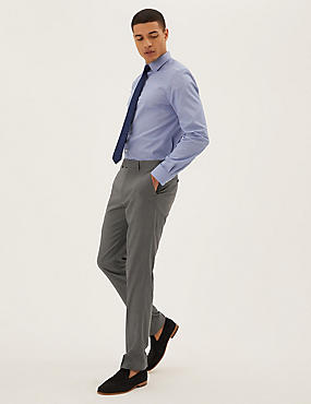 Pantalon gris clair coupe slim