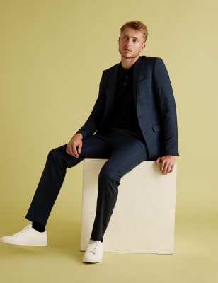 

Mens M&S Collection Slim Fit Jacket with Stretch - Navy, Navy