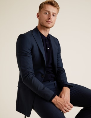 

Mens M&S Collection Jacke in schmaler Passform mit Stretchanteil - Navy, Navy