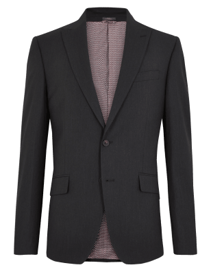 

M&S Collection Chaqueta ajustada elásticaMens - Charcoal, Charcoal