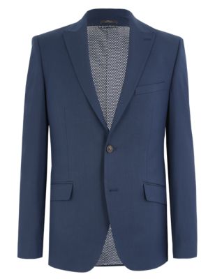 

Mens M&S Collection Tailored Fit Jacket with Stretch - Indigo, Indigo