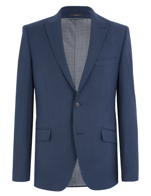 

Mens M&S Collection Tailored Fit Jacket with Stretch - Indigo, Indigo