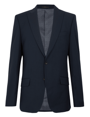 

Mens M&S Collection Regular Fit Jacket with Stretch - Navy, Navy