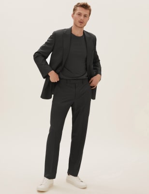 

Mens M&S Collection Regular Fit Trousers with Stretch - Charcoal, Charcoal