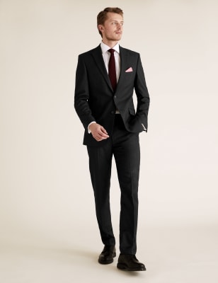 

Mens M&S Collection Big & Tall Tailored Stretch Trousers - Charcoal, Charcoal