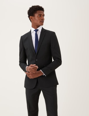 

Mens M&S Collection Black Skinny Fit Jacket with Stretch, Black