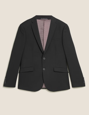  Veste noire coupe très ajustée en tissu extensible - Black