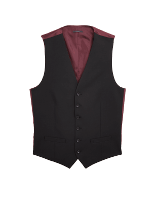 

Mens M&S Collection Black Tailored Fit Waistcoat with Stretch, Black