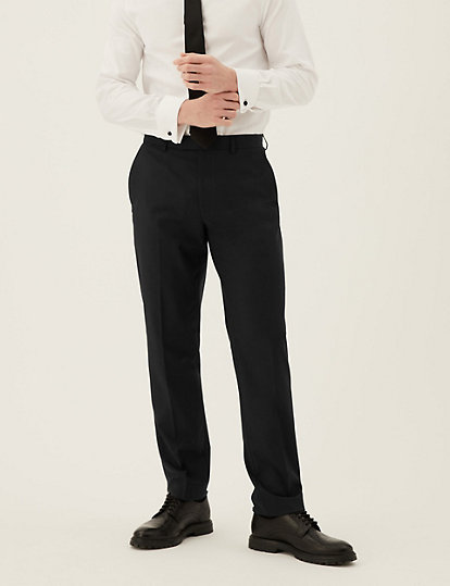Black Slim Fit Suit Trousers with Stretch
