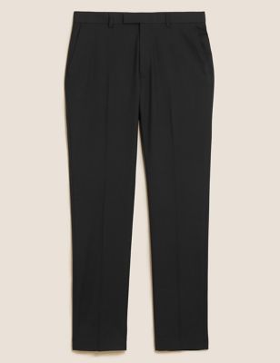  Pantalon noir coupe slim en tissu extensible - Black
