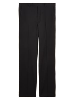 M&S Mens Black Tailored Fit Trousers with Stretch