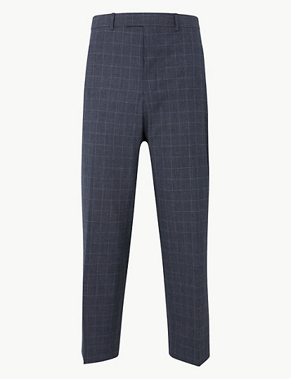Checked Regular Fit Trousers with Stretch