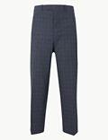 Checked Regular Fit Trousers with Stretch