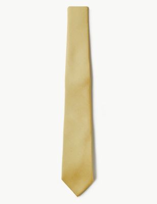 

Mens M&S Collection Slim Twill Tie - Yellow, Yellow